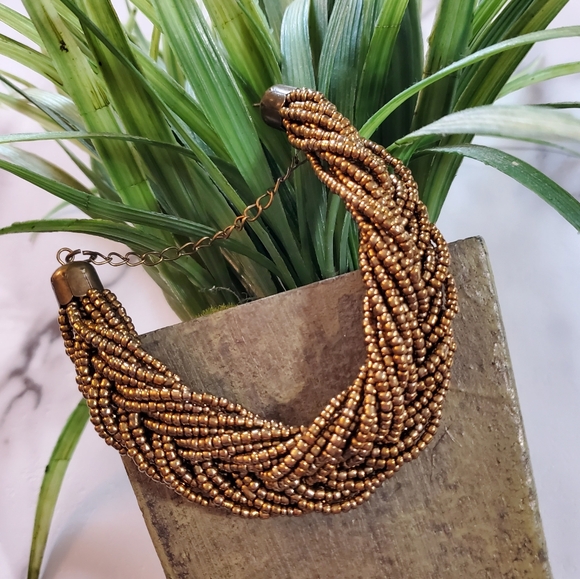 Bronze Braided Bead Bracelet  💥3 for $24💥 - Picture 11 of 12